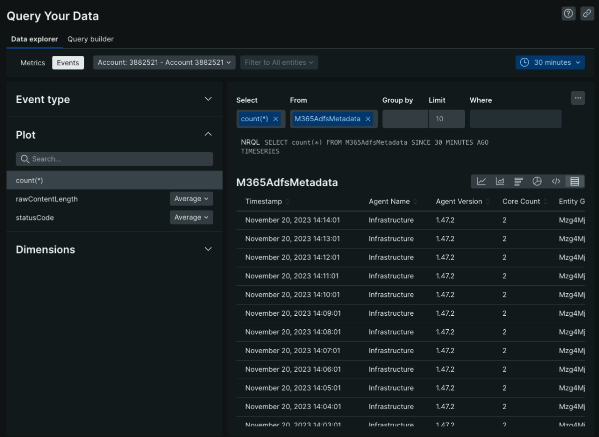 m365 adfs metadata nr data explorer