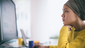 Developer looks at a computer