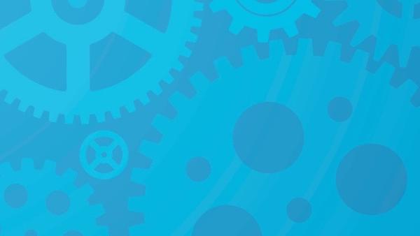 Light blue gears on a blue background