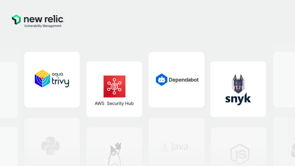 ブログに登場するNew Relicと統合されたサードパーティセキュリティツール4件のロゴ