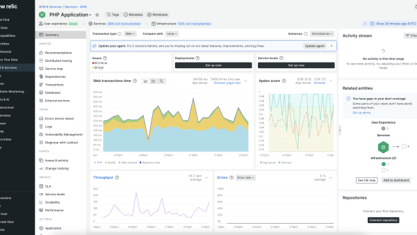 BHOOST PHP application dashboard