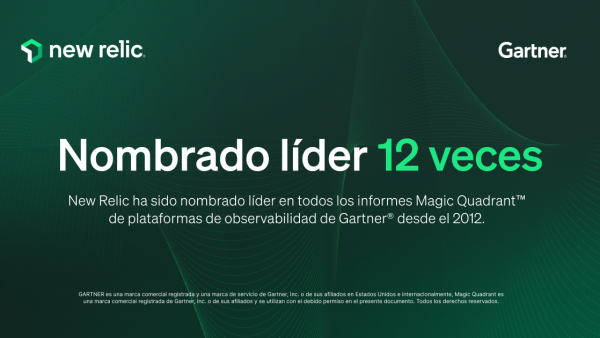 Líder 12 veces consecutivas, New Relic ha sido nombrado líder en todos los informes Magic Quadrant de plataformas de observabilidad de Gartner desde el 2012.