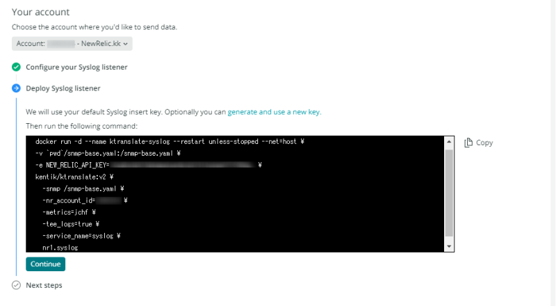 Syslog Docker Command