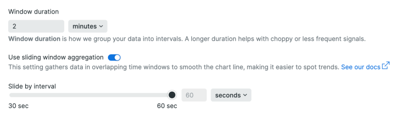 Sliding Window Settings