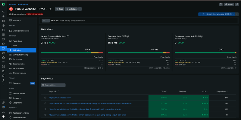 Core Web Vitals Monitoring with New Relic Browser