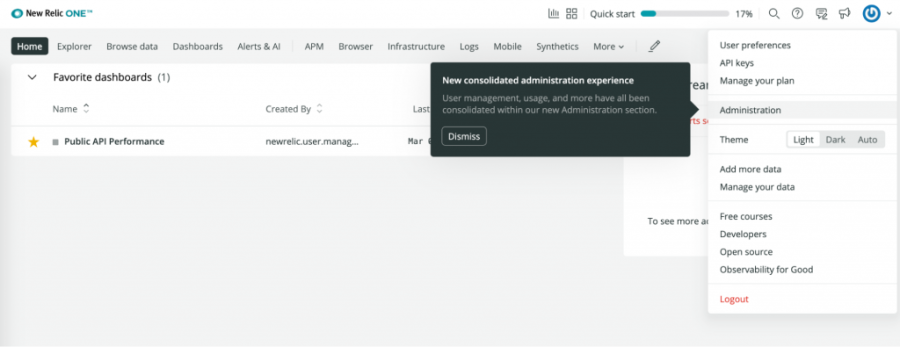 New Relic One screenshot