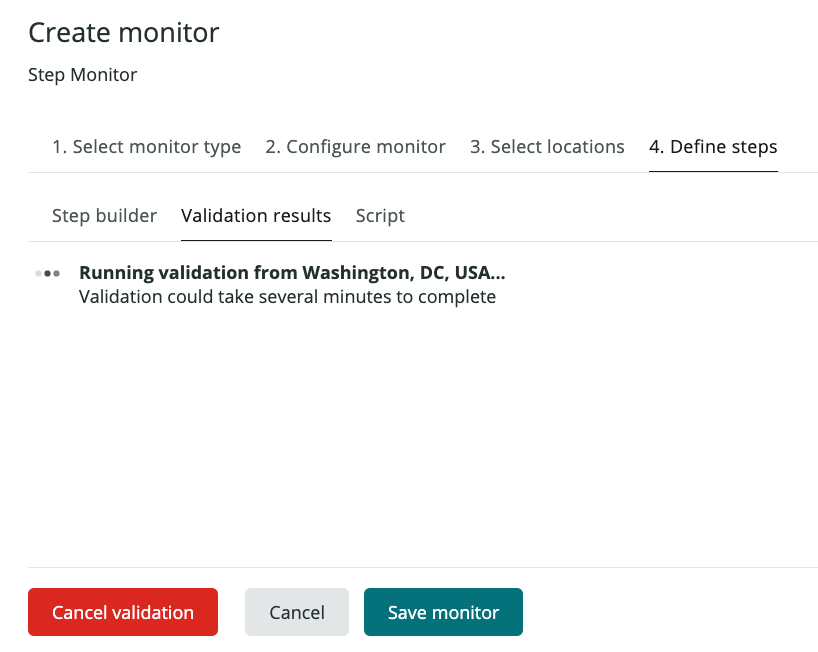 testing build steps for a synthetic monitor example