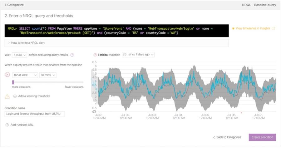 New Relic product screen capture