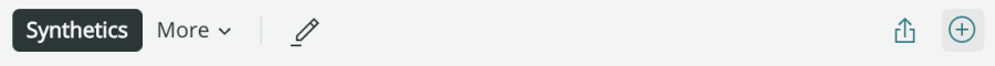 Plus sign inline with Synthetics in UI
