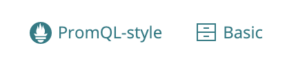 Tab shows PromQL-style and Basic options.