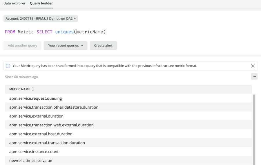 List of some of the metrics available through OpenMetrics integration.