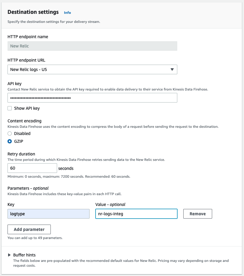 Kinesis Destination for NROne