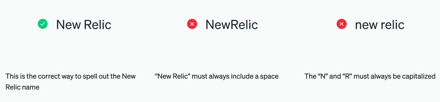 Correct New Relic name