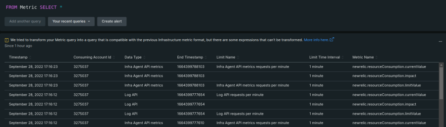 A metrics query