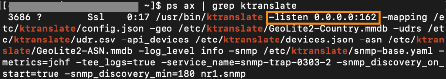 ps ax | grep ktranslate