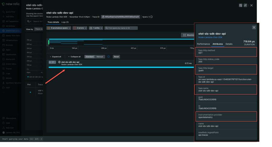 Attributes from Traces