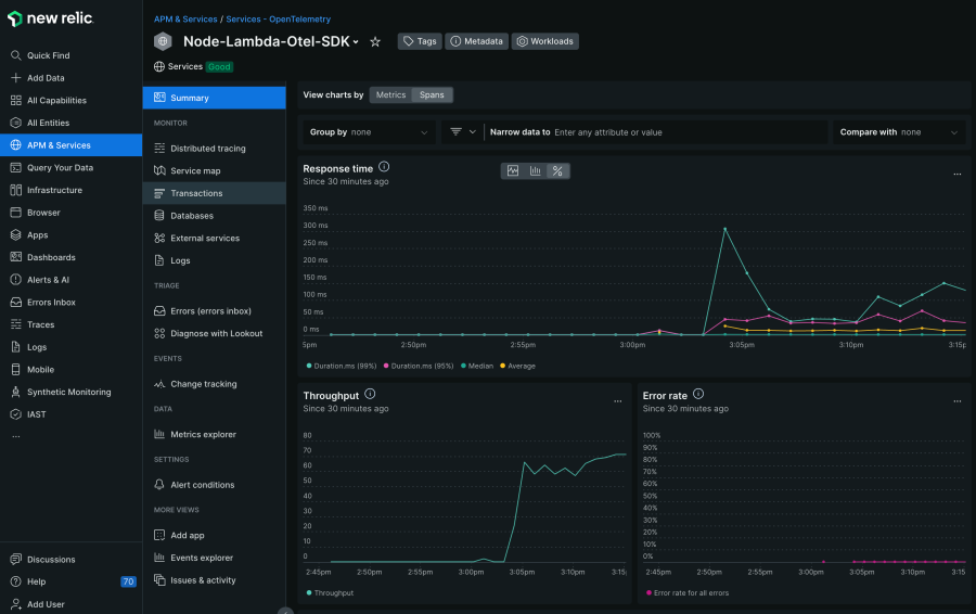 Lambda requests metrics