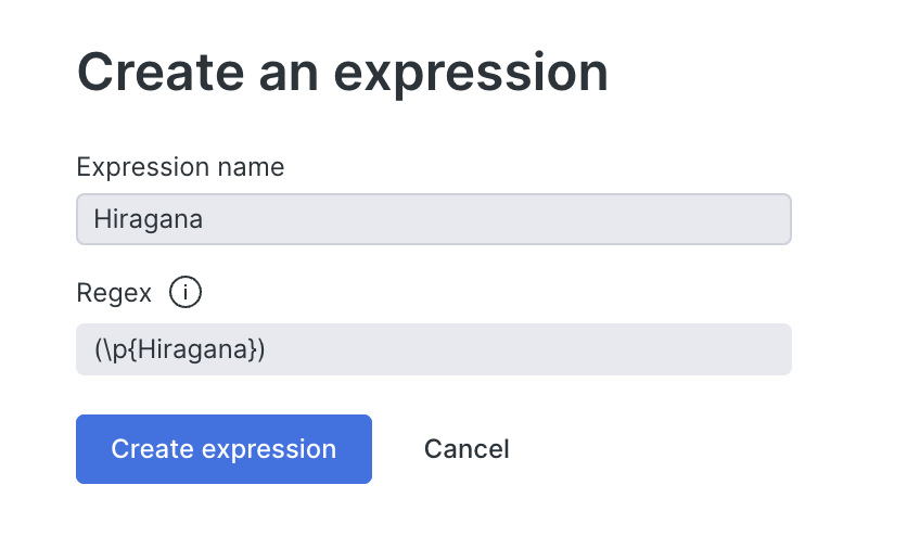 create hiragana expression