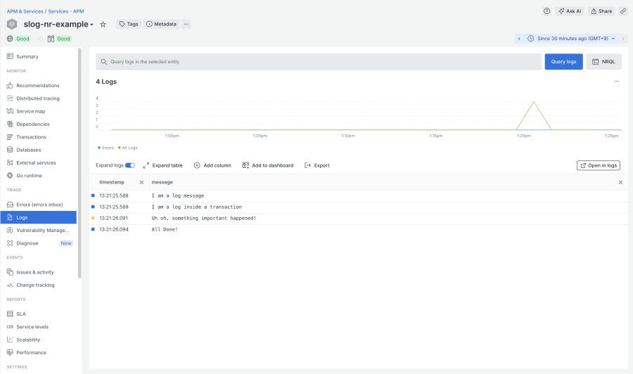 slog Logs in context