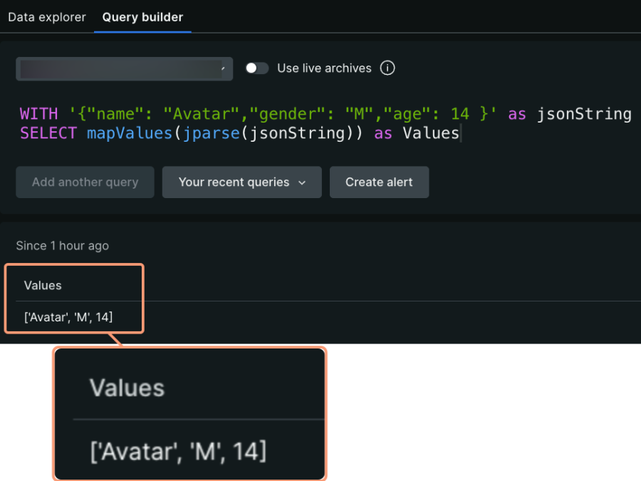 NRQL mapvalues