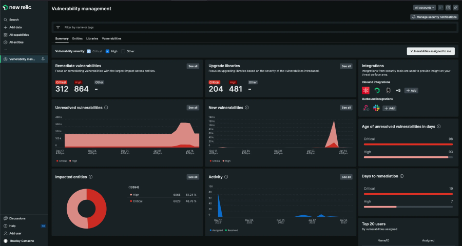 Vulnerability Management in New Relic