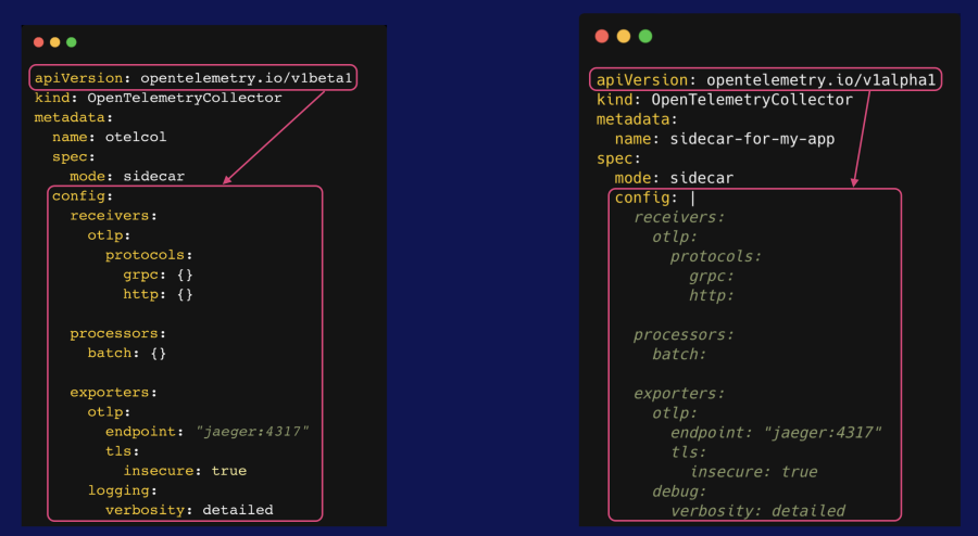 Screen shot showing the difference between the two Collector CR versions.