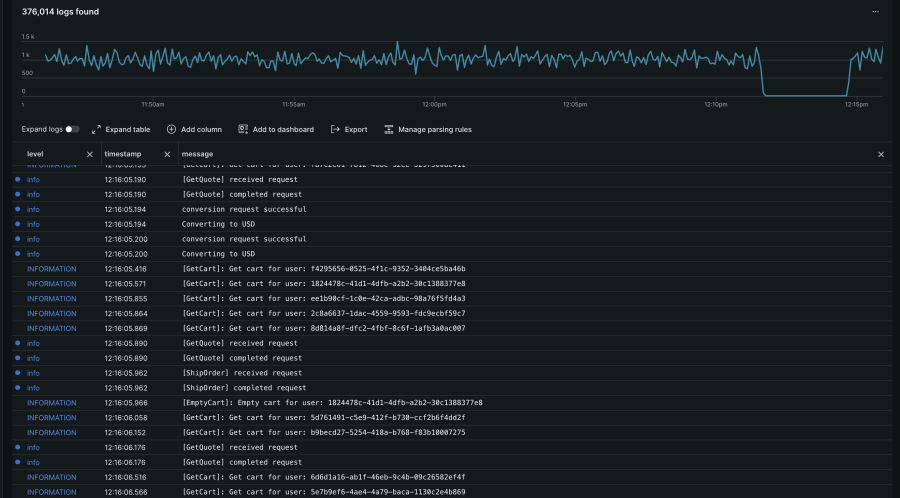 Logs UI in New Relic