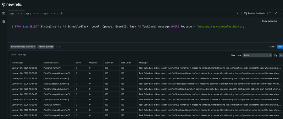 Query data from New Relic