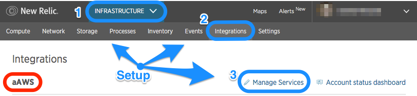 AWS billing integration button