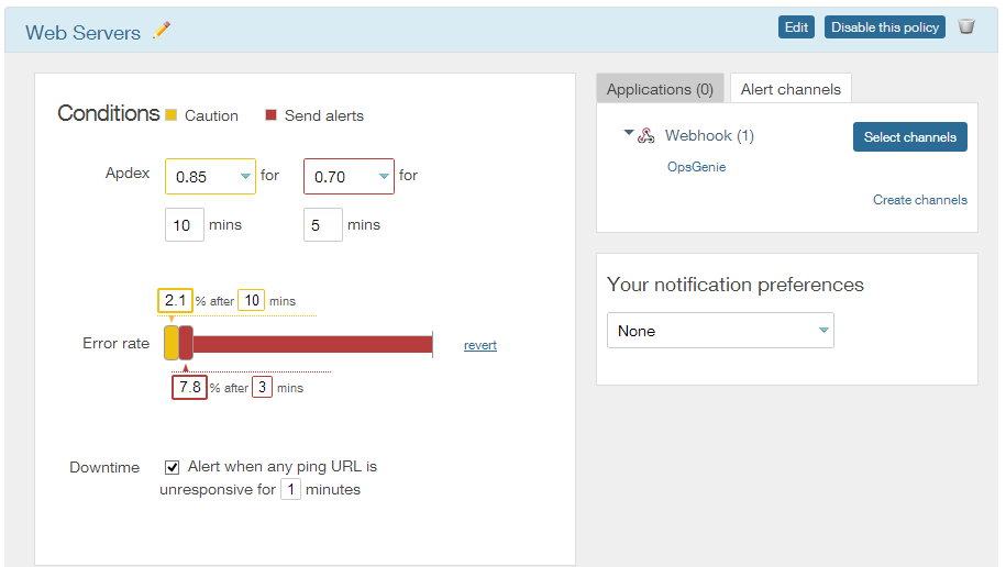 New Relic Alert Policy