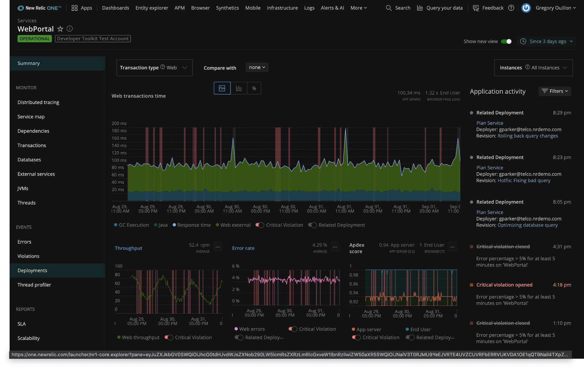 New Relic One Dark Mode