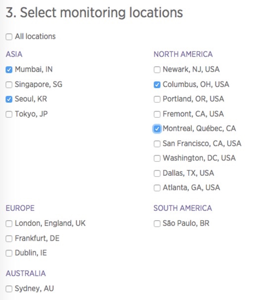 new relic synthetics monitoring locations