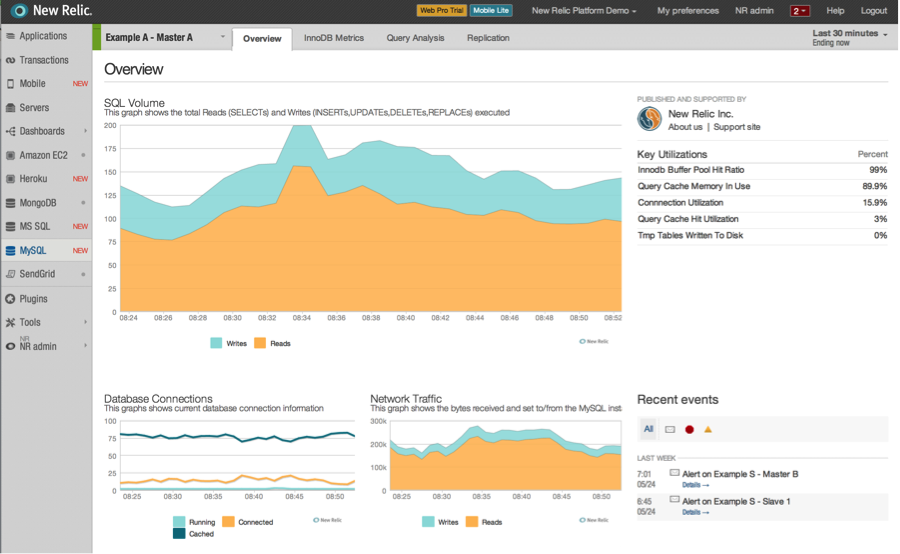 New Relic Platform Overview screenshot